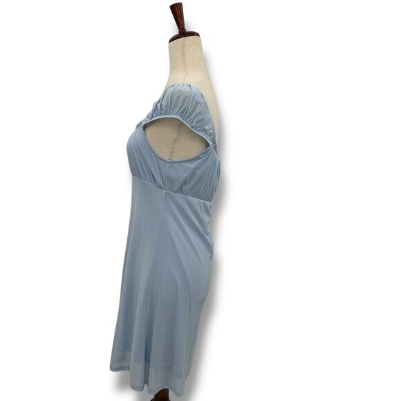 NEW Hippie Rose LIght Blue Coquette Mini Dress Size Large Y2K Babydoll Empire - Picture 4 of 9